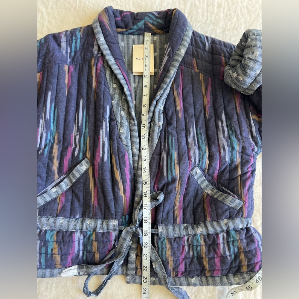NWT MOTHER Dreamweaver Quilted Jacket Artist in Residence Blue Multi Size Small - Picture 10 of 12